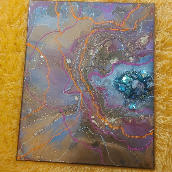 Epoxy art canvas geode - Picture 1 of 1